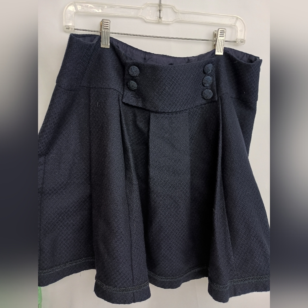 Chic Navy christmas holiday 16W Women's Wool Mini Skirt (#325)
